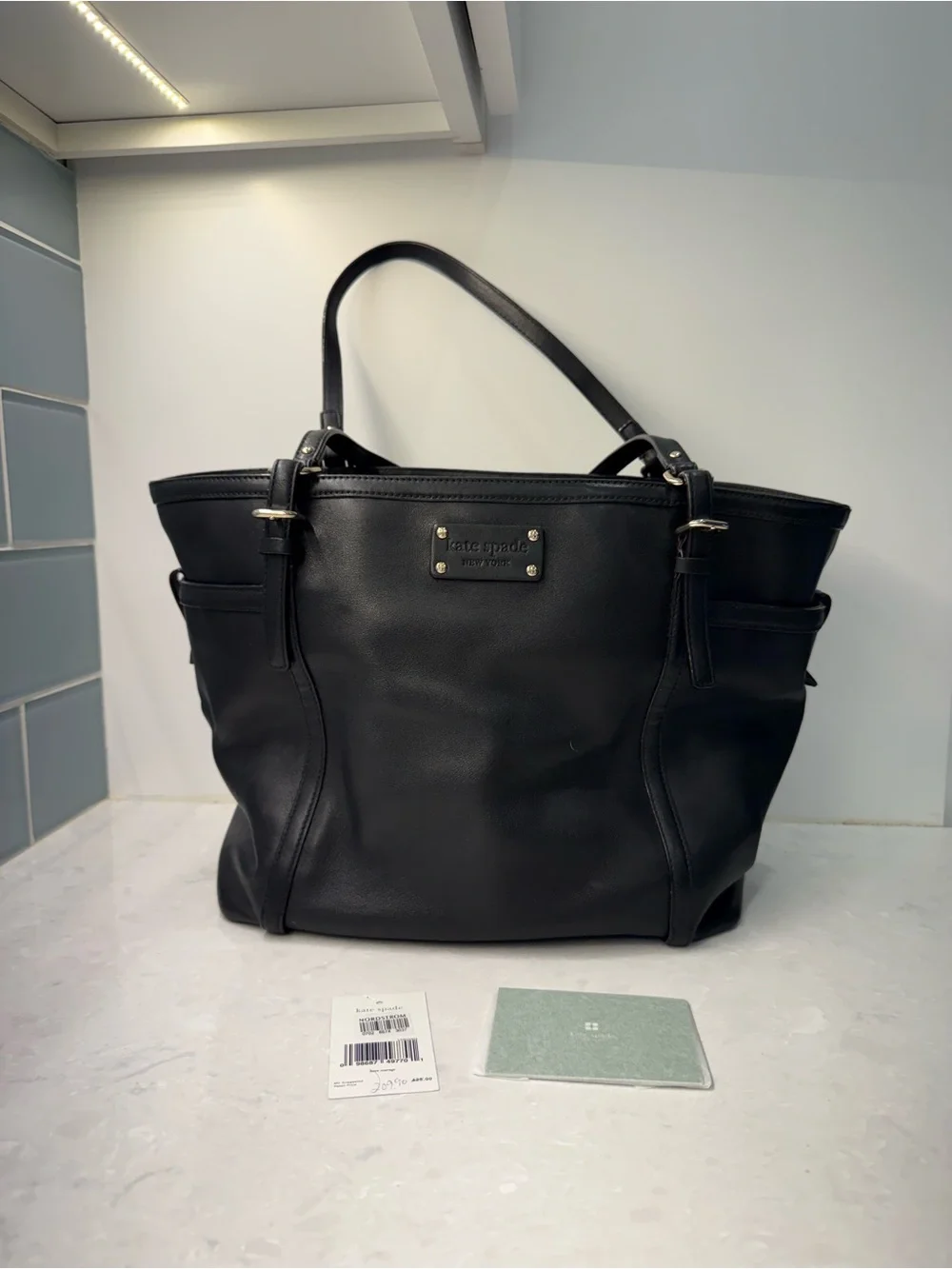 Kate Spade Clementine Park Slope PXRU1110 Black Leather Tote Shoulder Bag